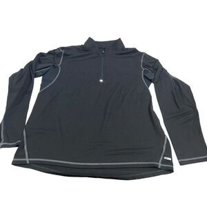 Champion Black w/ Grey Stitching 1/4 Zip Pullover Sweatshirt - Size Large‎
